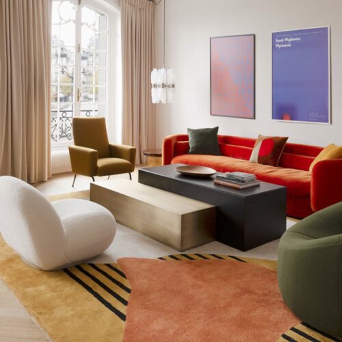 modern sofa seating in Dramatic and bold colours